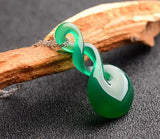 Green Jade Pendant Twist Heaven and Earth Ice Kind
