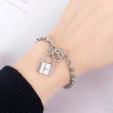Platinum Key Lock Head Bracelet for Girlfriend