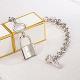 Platinum Key Lock Head Bracelet for Girlfriend