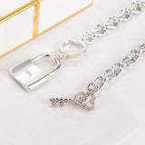 Platinum Key Lock Head Bracelet for Girlfriend