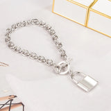 Platinum Key Lock Head Bracelet for Girlfriend
