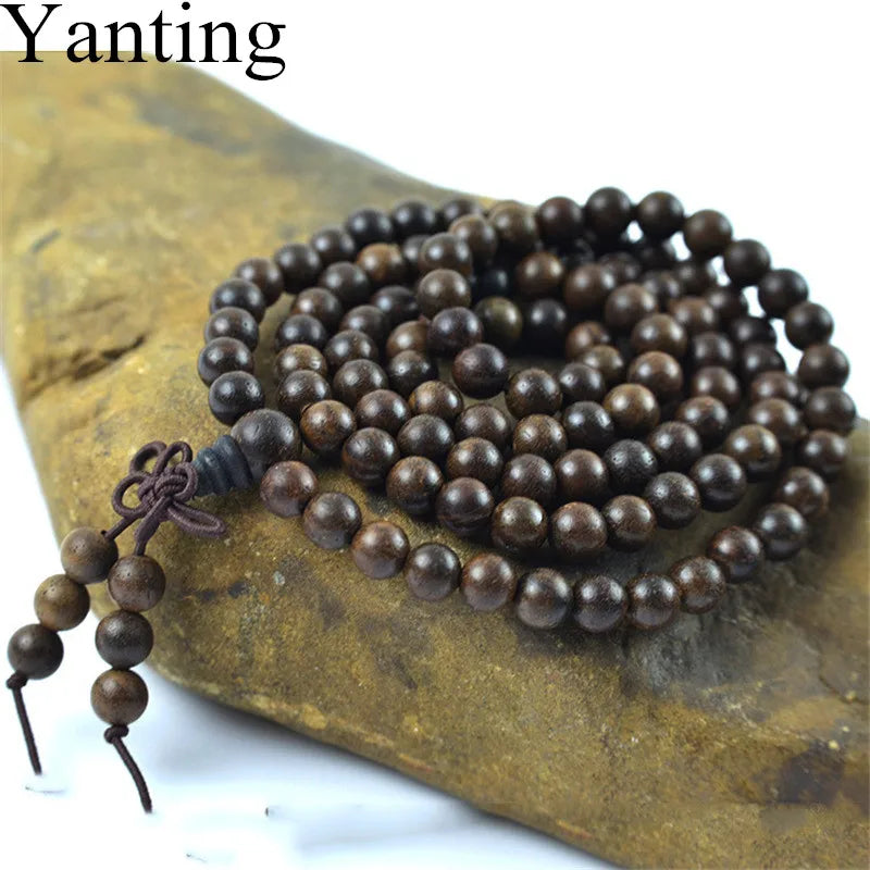 Vietnam Sandalwood Prayer Beads Hand Beaded Bracelet Men Jewelry