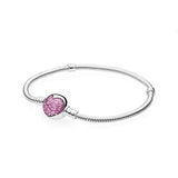 925 Silver Snake Chain Heart Bracelet for Women