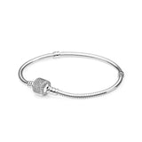 925 Silver Snake Chain Heart Bracelet for Women