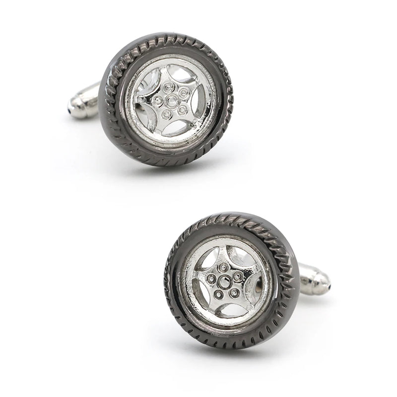 Car Tire Cufflinks Copper Gunblack Cuff Links