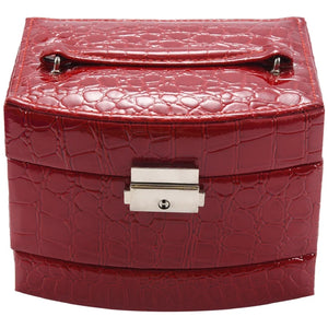 Three-Layer PU Jewelry Box for Women Earring Ring Cosmetic Organizer