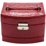 Three-Layer PU Jewelry Box for Women Earring Ring Cosmetic Organizer