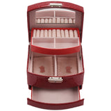 Three-Layer PU Jewelry Box for Women Earring Ring Cosmetic Organizer