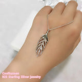 Autumn 925 Sterling Silver Floating Grains Necklace, Clear CZ