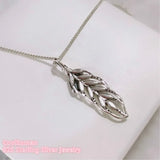 Autumn 925 Sterling Silver Floating Grains Necklace, Clear CZ