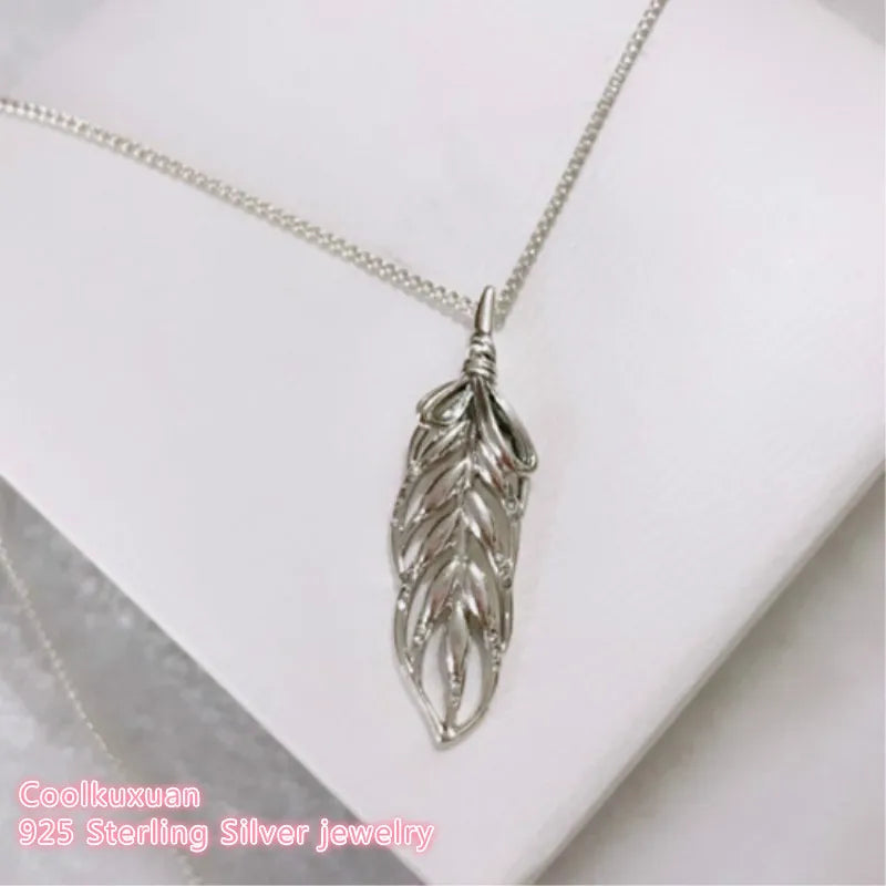 Autumn 925 Sterling Silver Floating Grains Necklace, Clear CZ