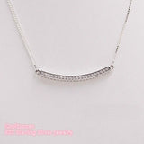 Autumn 925 Silver Hearts of Bar Necklace, Clear CZ Jewelry