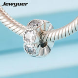 Autumn Alluring Spacer Charms 925 Silver Flower Bead Bracelet Jewelry