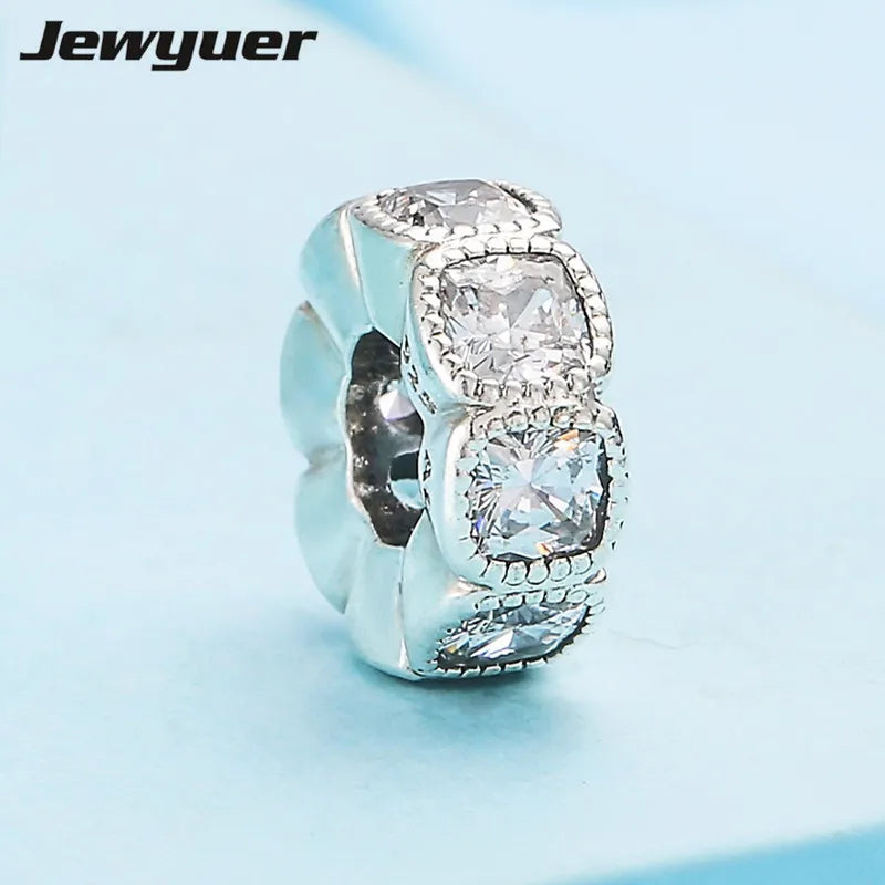 Autumn Alluring Spacer Charms 925 Silver Flower Bead Bracelet Jewelry