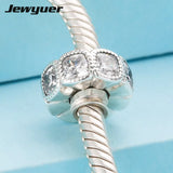 Autumn Alluring Spacer Charms 925 Silver Flower Bead Bracelet Jewelry