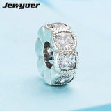 Autumn Alluring Spacer Charms 925 Silver Flower Bead Bracelet Jewelry