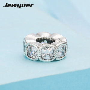 Autumn Alluring Spacer Charms 925 Silver Flower Bead Bracelet Jewelry