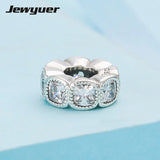 Autumn Alluring Spacer Charms 925 Silver Flower Bead Bracelet Jewelry