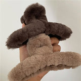 Plush Cross Hair Claw Girls Women Shark Clip Hair Access
