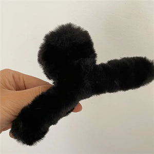 Plush Cross Hair Claw Girls Women Shark Clip Hair Access