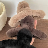 Plush Cross Hair Claw Girls Women Shark Clip Hair Access