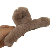 Plush Cross Hair Claw Girls Women Shark Clip Hair Access