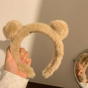 Plush Bear Ears Headband for Women - Hair Accessories