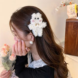 Cartoon Bear Plush Hair Clip for Women