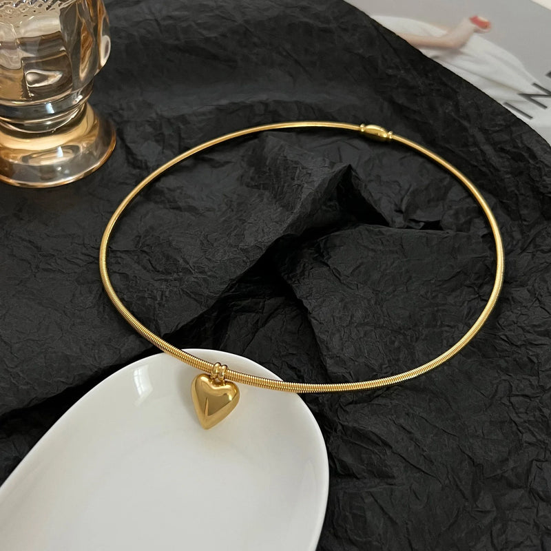 Autumn Golden Heart Necklace for Women