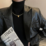 Autumn Golden Heart Necklace for Women