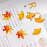 Autumn Gradient Epoxy Pendant Jewelry Material 10pcs