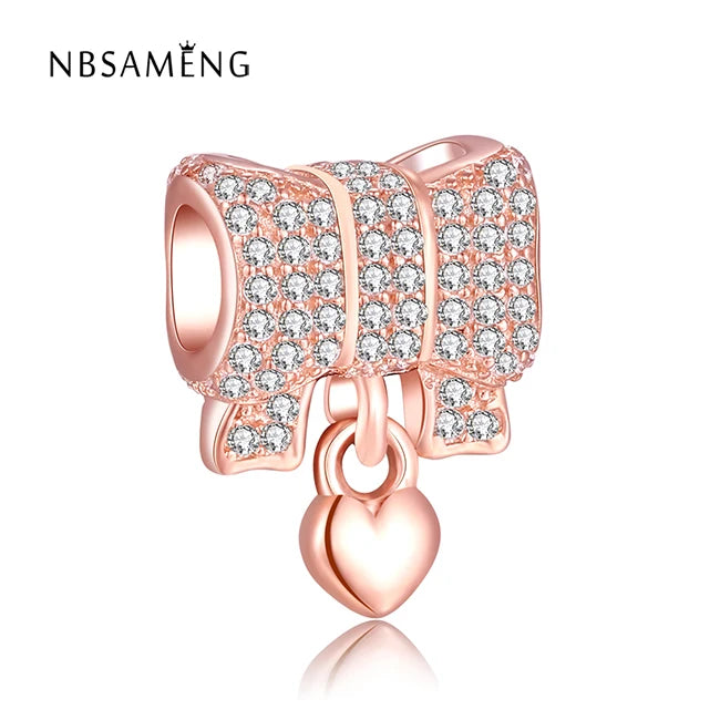 Autumn Silver Love Bow Beads for Bracelets
