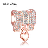 Autumn Silver Love Bow Beads for Bracelets