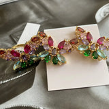 Autumn Sweet Romantic Crystals Butterfly Ear Studs