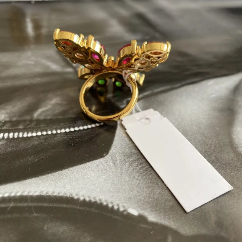 Autumn Sweet Romantic Crystals Butterfly Ear Studs