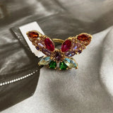 Autumn Sweet Romantic Crystals Butterfly Ear Studs