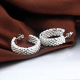 Autumn Women's 925 Silver Round Pendant Earrings Ethnic Style