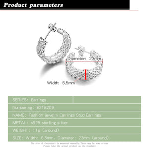 Autumn Women's 925 Silver Round Pendant Earrings Ethnic Style