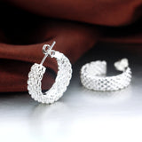 Autumn Women's 925 Silver Round Pendant Earrings Ethnic Style