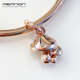 Autumn Rose Sparkling Mushroom Charms 925 Silver Beads for DIY Jewelry