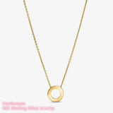 Autumn Signature Logo Pave Clavicle Chain Necklace 925 Sterling Silver