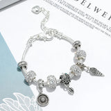 Autumn Summer Silver-plated Love Extension Chain Charm Bracelet