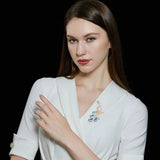 Zircon Inlaid Peacock Brooch - High-end Broche Xmas Jewelry