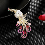 Zircon Inlaid Peacock Brooch - High-end Broche Xmas Jewelry