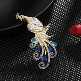 Zircon Inlaid Peacock Brooch - High-end Broche Xmas Jewelry
