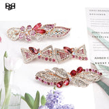 Red Bow Headband Rhinestone Hair Accessories for Women