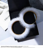 Mink Hair Stud Earrings for Women