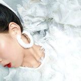 Mink Hair Stud Earrings for Women