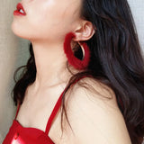 Mink Hair Stud Earrings for Women