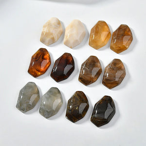 10Pcs Irregular Resin Semi-Pill Patches for DIY Earring Hairpin Ornaments